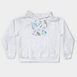 Moth Blue Pastel Colors Kids Hoodie